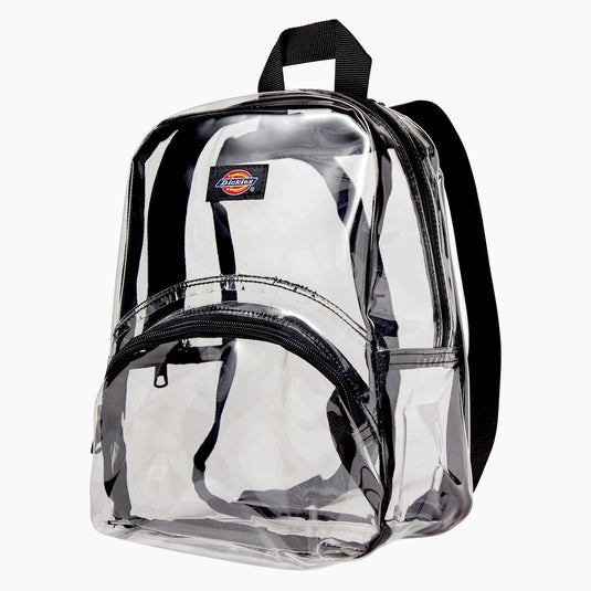 Dickies clear mini backpack is the perfect accessory for concerts, festivals, and sporting events. This versatile mini backpack has a main compartment and smaller zip pocket to store all your essentials in style.