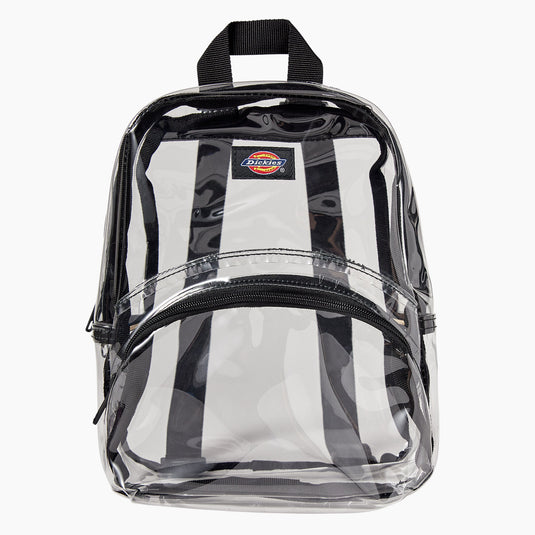 Dickies clear mini backpack is the perfect accessory for concerts, festivals, and sporting events. This versatile mini backpack has a main compartment and smaller zip pocket to store all your essentials in style.