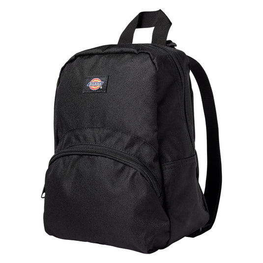This Dickies versatile mini backpack stores all your essentials in a compact main compartment and smaller zip pocket - black side