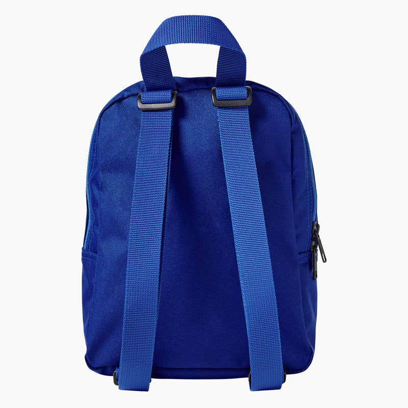 Load image into Gallery viewer, This Dickies versatile mini backpack stores all your essentials in a compact main compartment and smaller zip pocket - royal blue back
