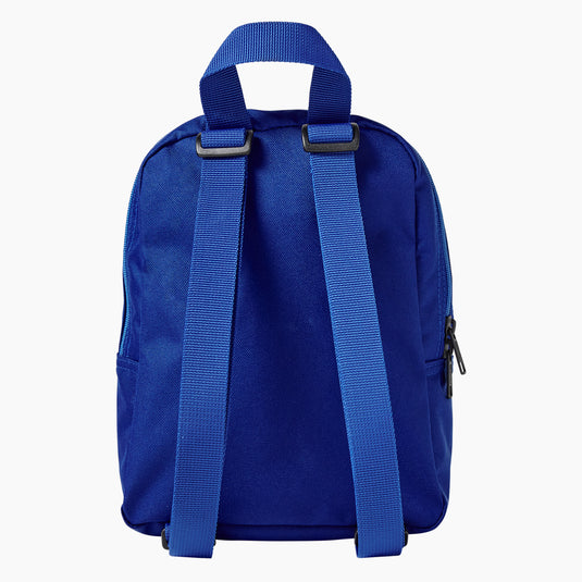 This Dickies versatile mini backpack stores all your essentials in a compact main compartment and smaller zip pocket - royal blue back