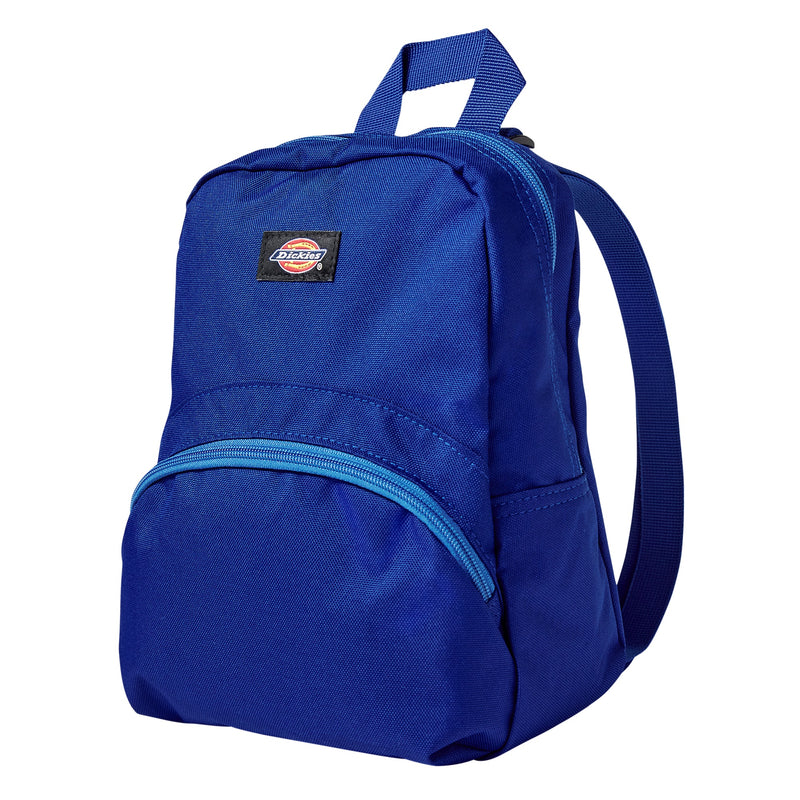 Load image into Gallery viewer, This Dickies versatile mini backpack stores all your essentials in a compact main compartment and smaller zip pocket - royal blue side
