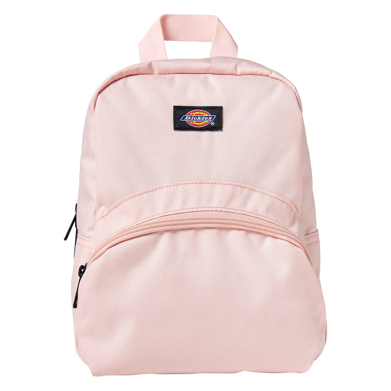 Load image into Gallery viewer, This Dickies versatile mini backpack stores all your essentials in a compact main compartment and smaller zip pocket - lotus pink front
