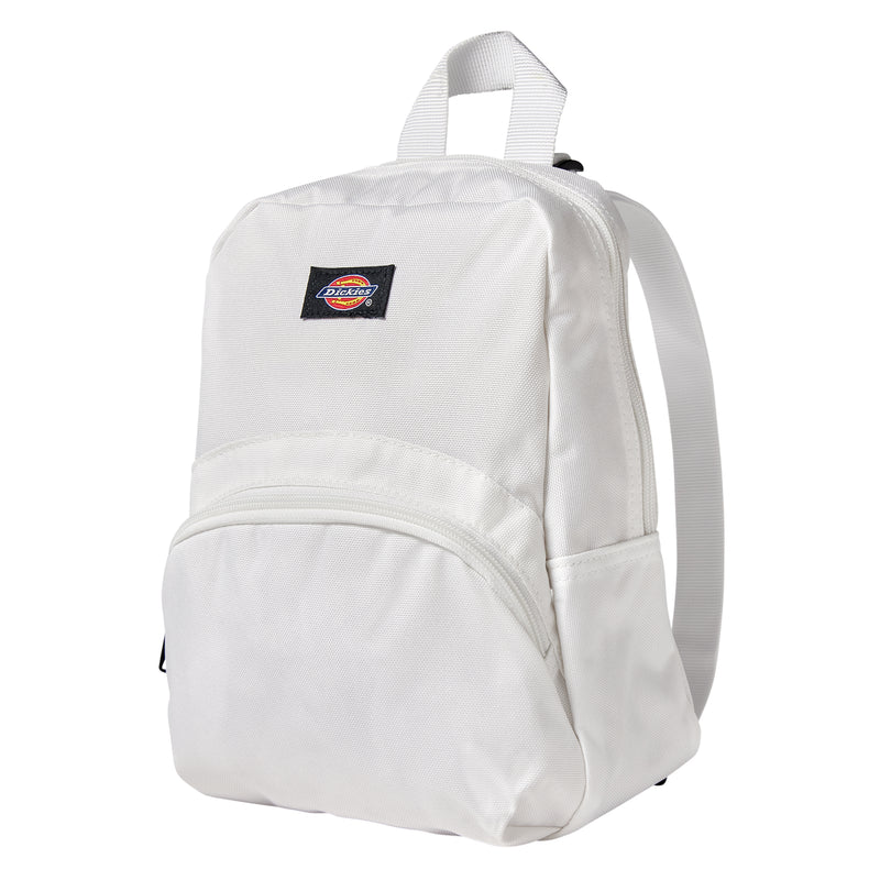 Load image into Gallery viewer, This Dickies versatile mini backpack stores all your essentials in a compact main compartment and smaller zip pocket - white side
