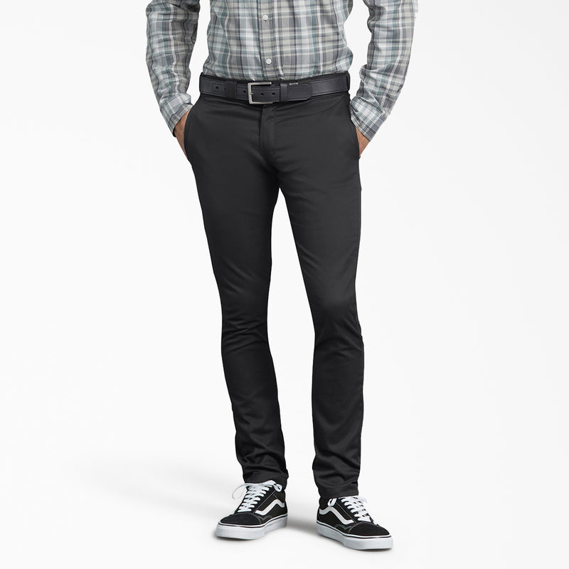 Load image into Gallery viewer, Person wearing black pants and a plaid shirt on a white background
