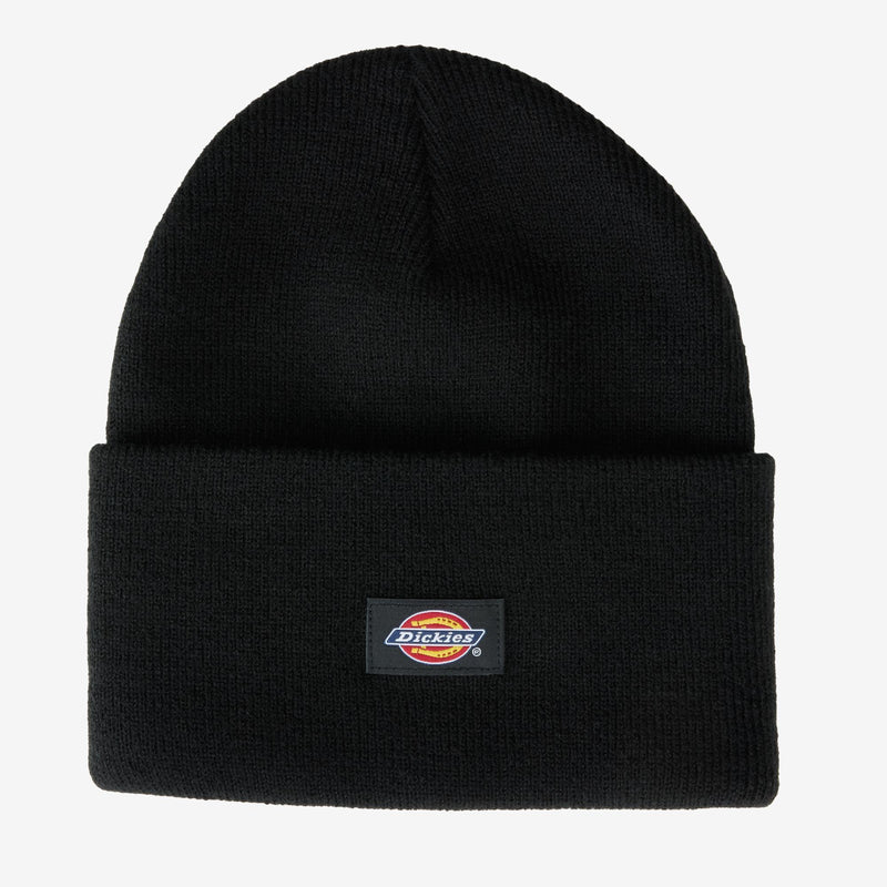 Load image into Gallery viewer, Black beanie with Dickies logo on a white background
