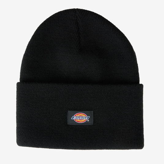 Black beanie with Dickies logo on a white background