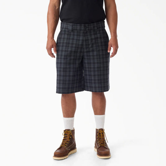 Dickies 11” Relaxed Plaid Short - BLK