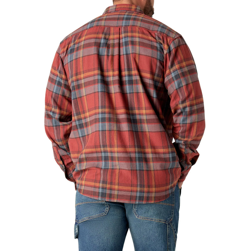 Load image into Gallery viewer, Person wearing a red and blue plaid shirt on a white background
