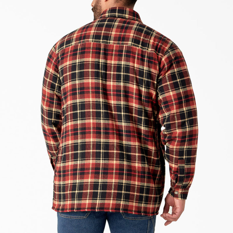 Load image into Gallery viewer, Man wearing a red and black plaid shirt on a white background
