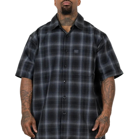 FB County S/S Checker Flannel Shirt - Black-Black - Front