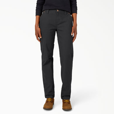 Dickies Women's Carpenter Duck Pant - Rinsed Black - Front
