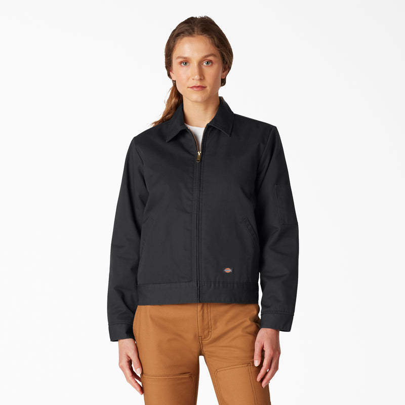 Load image into Gallery viewer, Dickies Women&#39;s Lined Eisenhower Jacket - Black - Front
