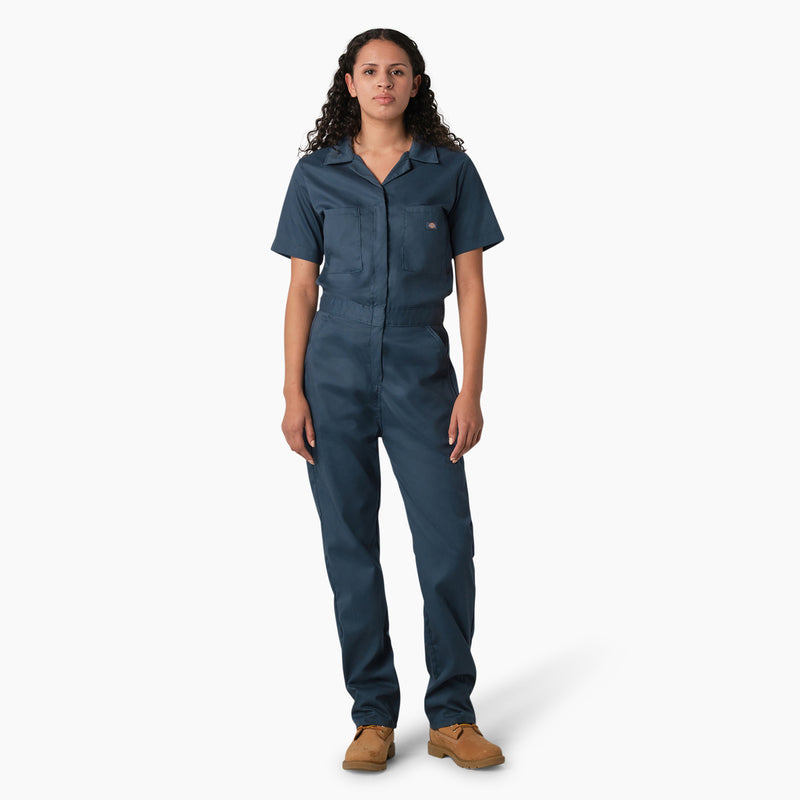 Load image into Gallery viewer, Dickies Women&#39;s FLEX Cooling Short Sleeve Coveralls Airforce Blue - Front
