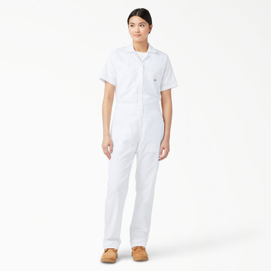 Dickies Women's FLEX Cooling Short Sleeve Coveralls White - Front
