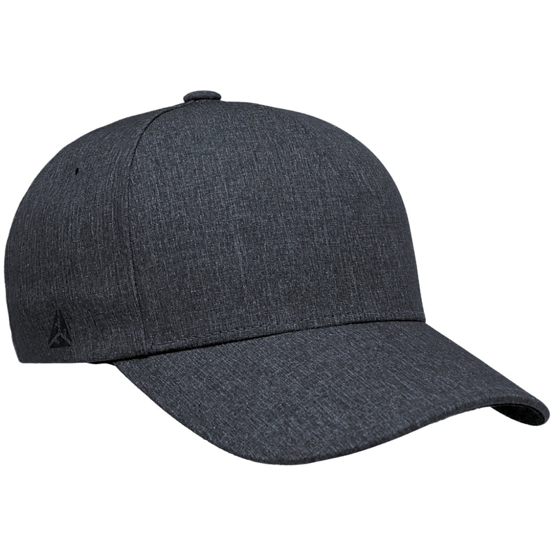 Load image into Gallery viewer, Charcoal black cap with grid-like pattern on the fabric - Flexfit Carbon Delta side logo
