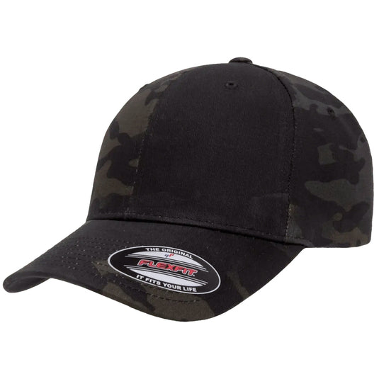 With an officially licensed MultiCam® print pattern, the original Flexfit fitted cap is black under the visor. MultiCam print may vary.