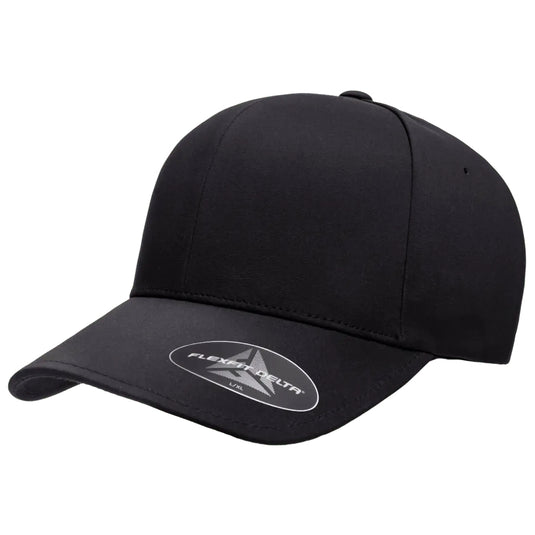 Flexfit® 180 Delta cap complements your style with effortless versatility and modern comfort. Crafted from lightweight, stretchable performance fabric in black.