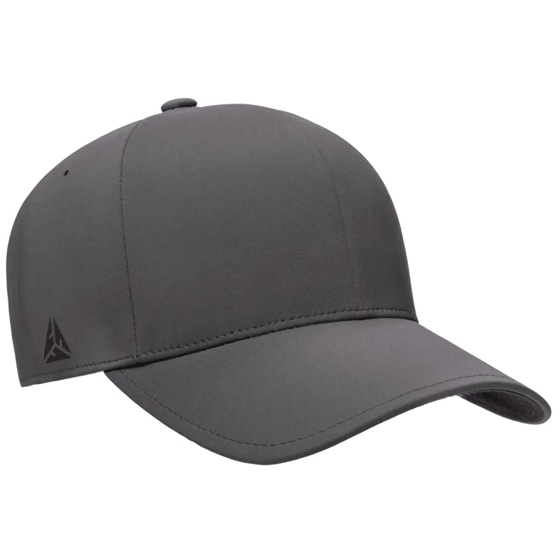 Load image into Gallery viewer, Flexfit® 180 Delta cap complements your style with effortless versatility and modern comfort. Crafted from lightweight, stretchable performance fabric in dark charcoal gray.
