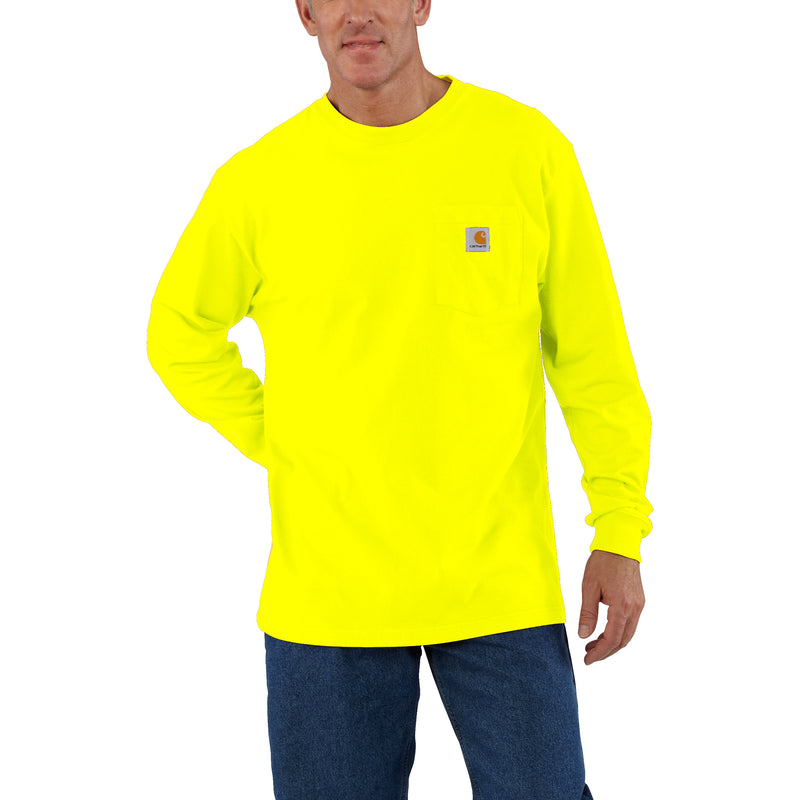 Load image into Gallery viewer, Carhartt K126 Loose Fit Heavyweight Long Sleeve Pocket Tee (High-Vis)
