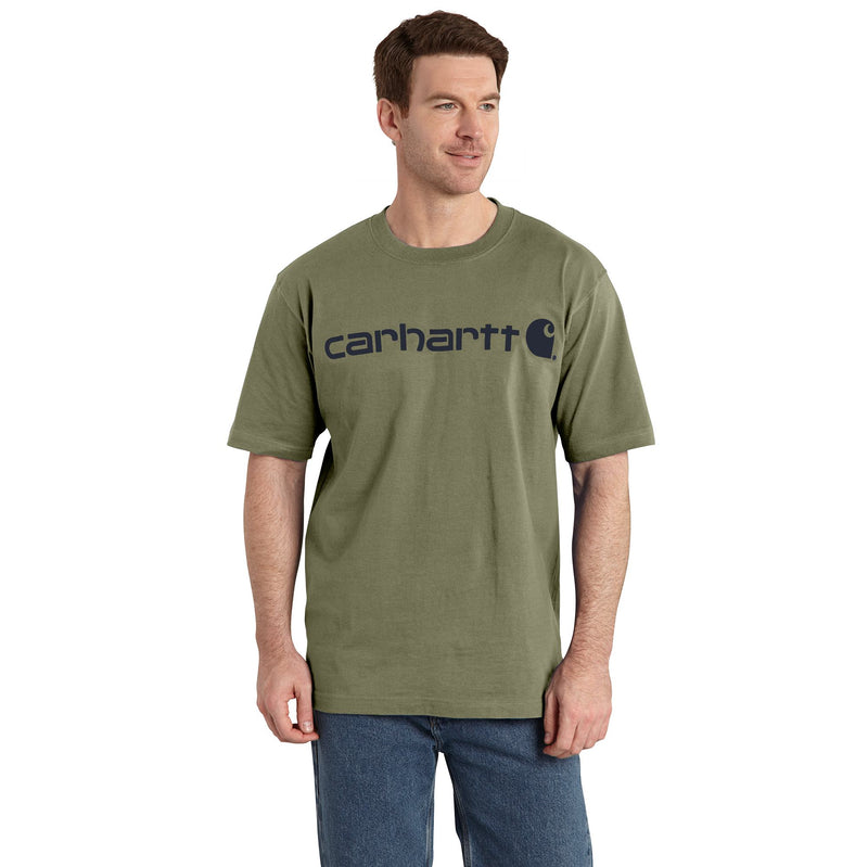 Load image into Gallery viewer, Carhartt Loose Fit Heavyweight Short Sleeve Signature Logo Tee - Dusty Olive
