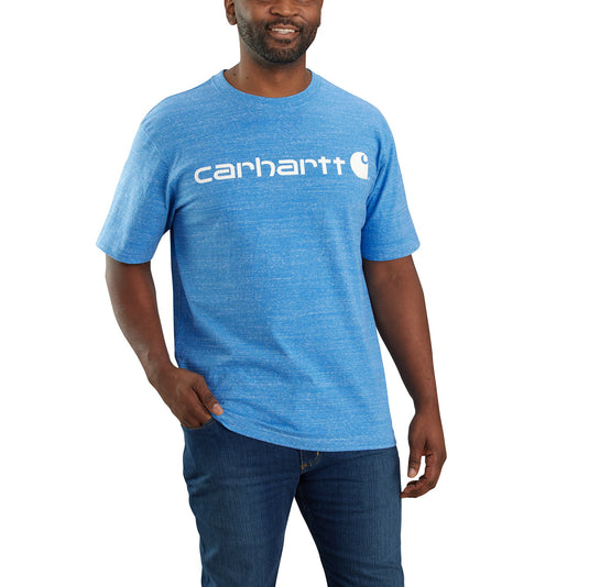 Carhartt S/S K195 Signature Logo Tee - Blue Lagoon Snow Heather