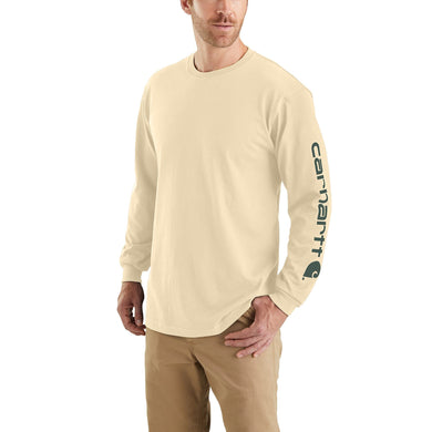 Carhartt L/S K231 Signature Logo Tee - Oat Milk - Front