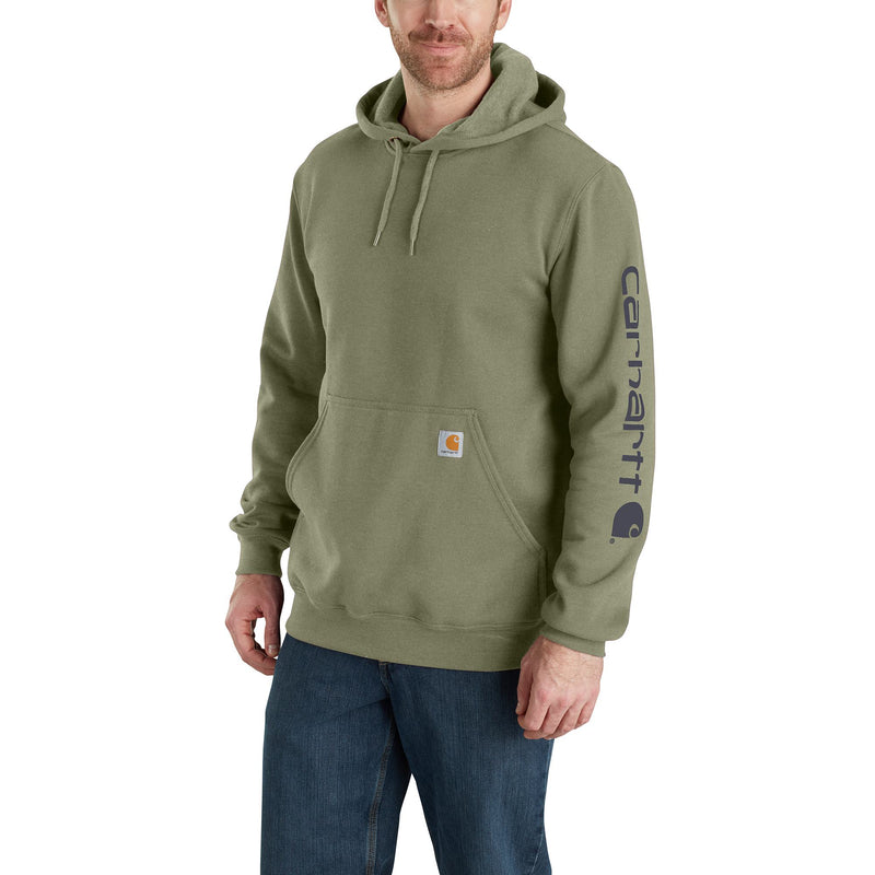 Load image into Gallery viewer, Carhartt K288 Loose Fit Midweight Logo Sleeve Graphic Hoodie Dusty Olive
