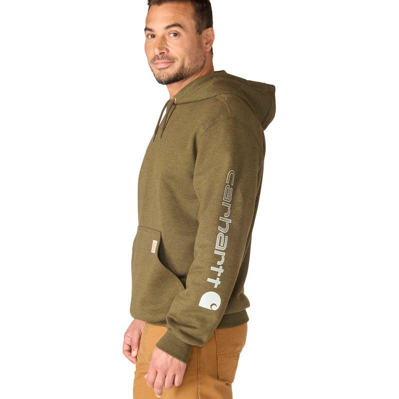Load image into Gallery viewer, Carhartt K288 Loose Fit Sleeve Logo Hoodie - Burnished Logs Heather - Side
