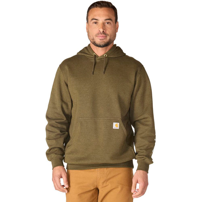 Load image into Gallery viewer, Carhartt K288 Loose Fit Sleeve Logo Hoodie - Burnished Logs Heather - Front
