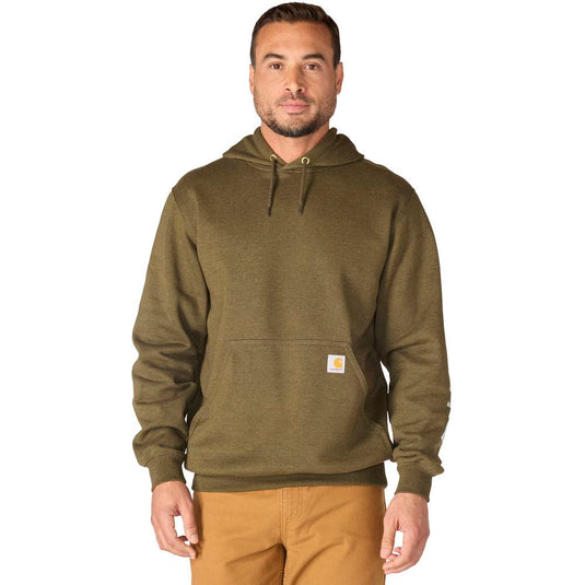 Carhartt K288 Loose Fit Sleeve Logo Hoodie - Burnished Logs Heather - Front