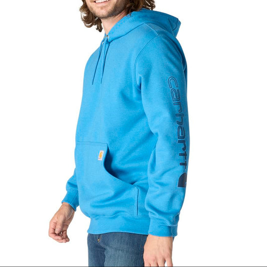 Carhartt K288 Loose Fit Sleeve Logo Hoodie - Horizon Blue - Front 