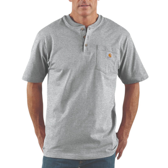 Carhartt K84 S/S Henley Tee - Heather Gray