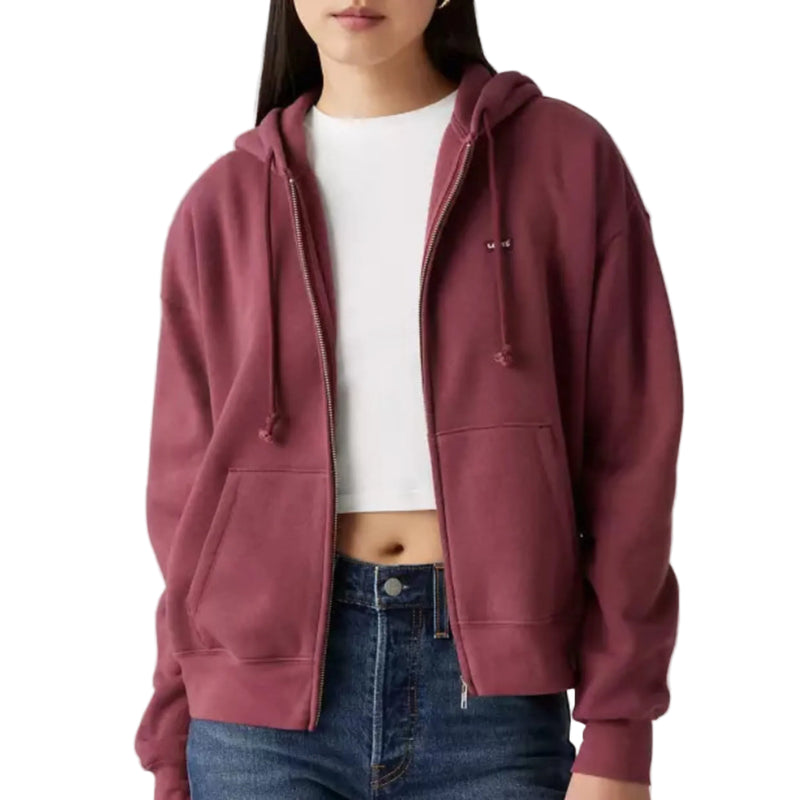 Load image into Gallery viewer, Person wearing a maroon hoodie and blue jeans on a plain background
