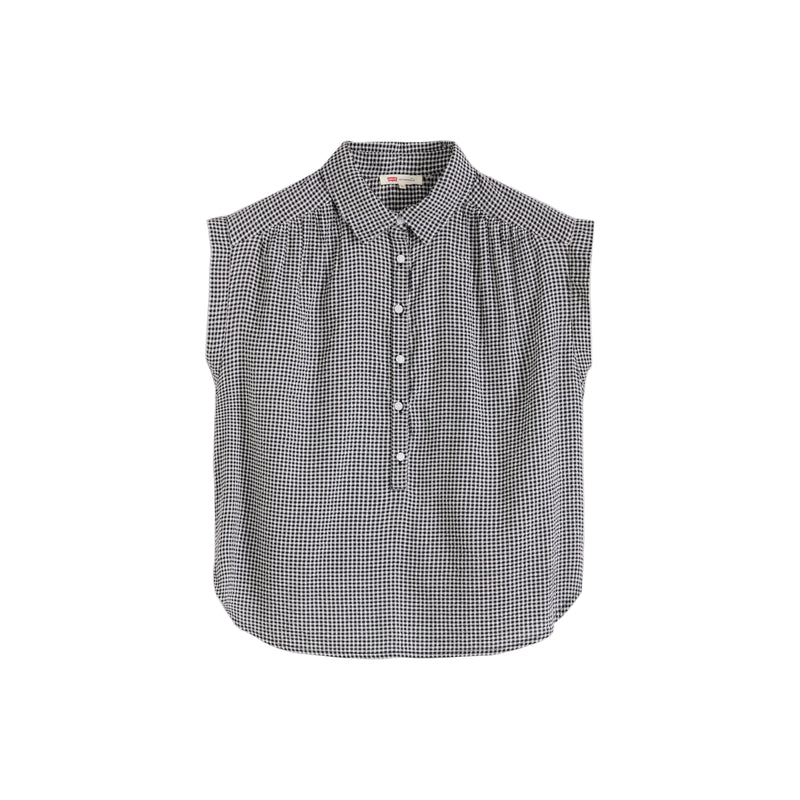 Load image into Gallery viewer, Levi's Women's Londyn Short Sleeve Popover sleeveless top features a classic point collar with a button-up front and an easy relaxed fit.
