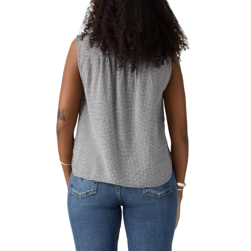 Load image into Gallery viewer, The back of a Levi's Women's Londyn Short Sleeve Popover sleeveless top features a easy relaxed fit.
