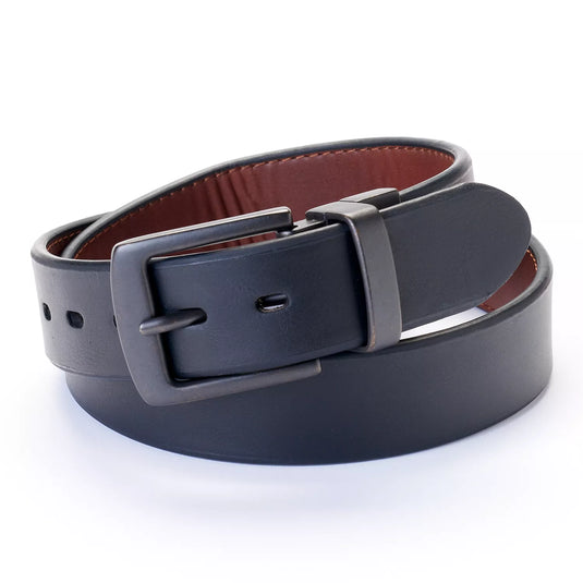 Black belt with brown interior on a white background