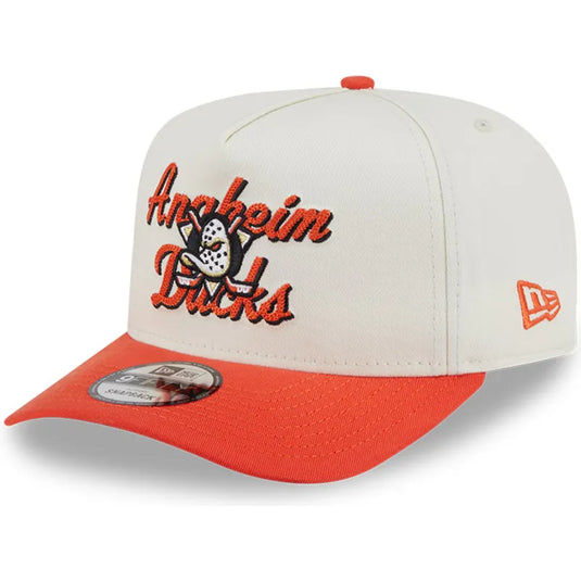 NE Ducks 950AF Chainstitch Snapback - Chalk White/OTC - Front