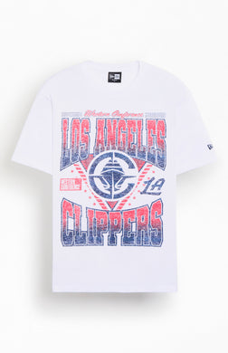 NE LA Clippers Classic S/S Tee - White - Front