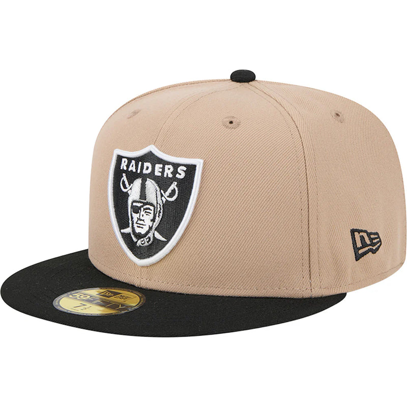 Load image into Gallery viewer, New Era EG Raiders Cam 2-Tone Cap - Camel/Black - Front
