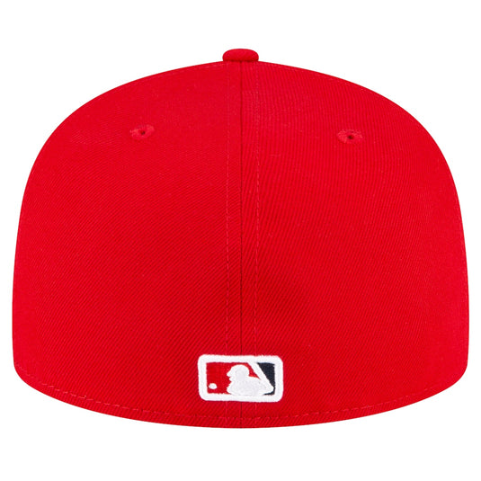 New Era Angels on-field game cap in the original team colors with the MLB logo on the back center of the cap.