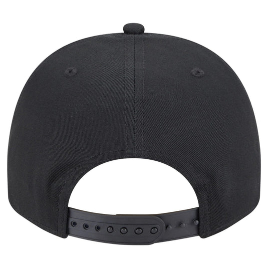 Black cap with a flat back on a white background