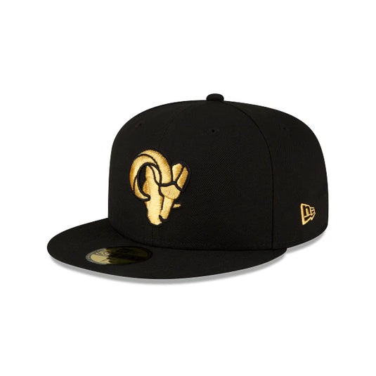 New Era Gold Metallic Rams Cap - Black/Gold