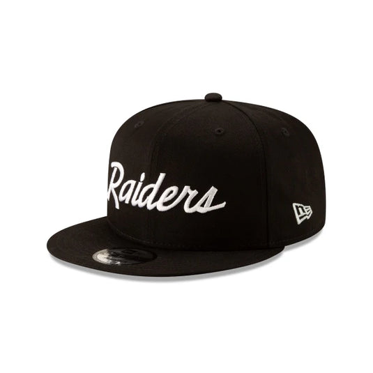 New Era Basic Script Raiders Snapback - Black/White