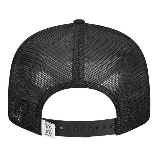 Black mesh cap with a team logo on the back against a white background