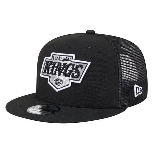 Black Los Angeles Kings cap with mesh back on a white background