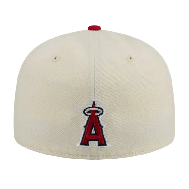 Load image into Gallery viewer, Baseball cap with an embroidered Angels logo on a white background
