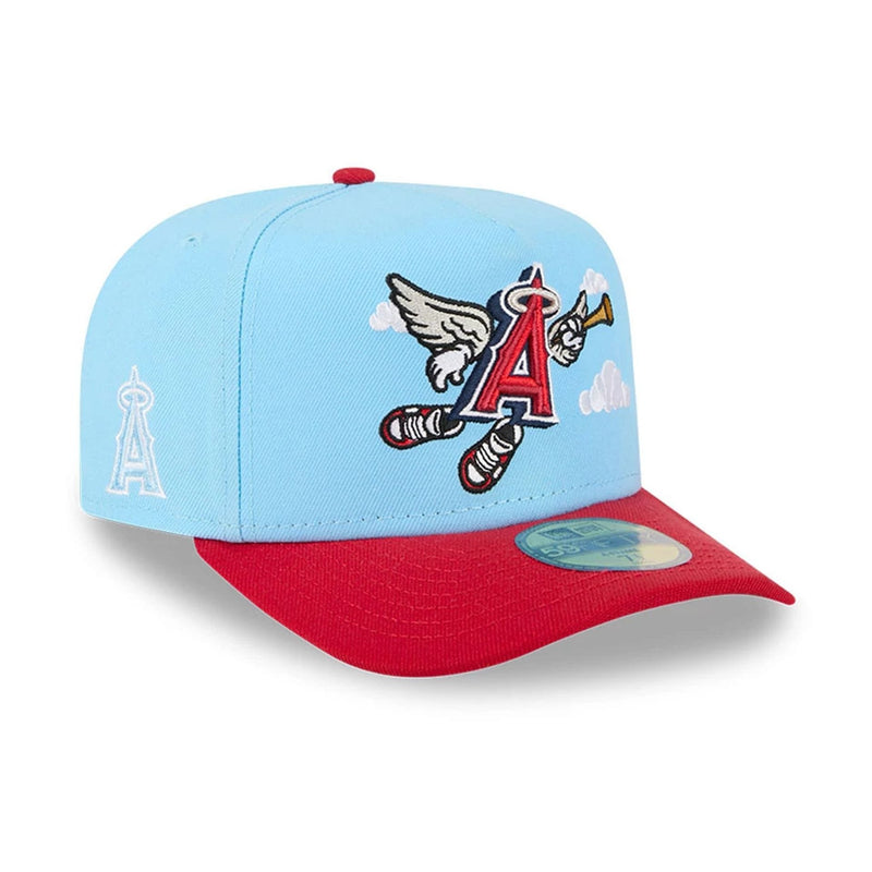 Load image into Gallery viewer, Sky blue Angels cap with a cartoon logo on a white background
