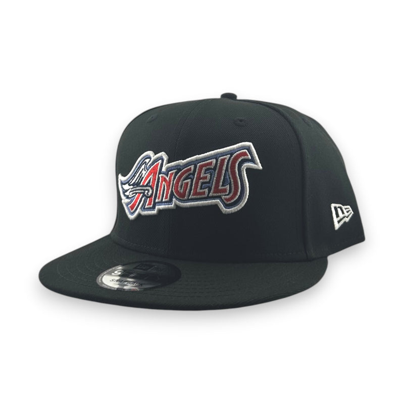 Load image into Gallery viewer, Black cap with 'ANGELS' logo on a white background
