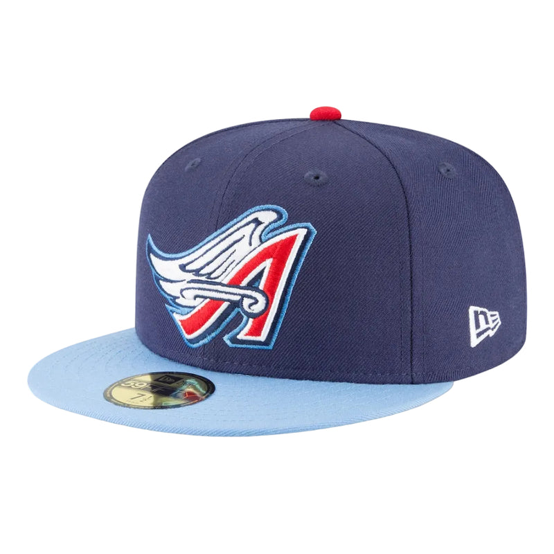 Load image into Gallery viewer, Navy and light blue Angels cap with team logo on a white background
